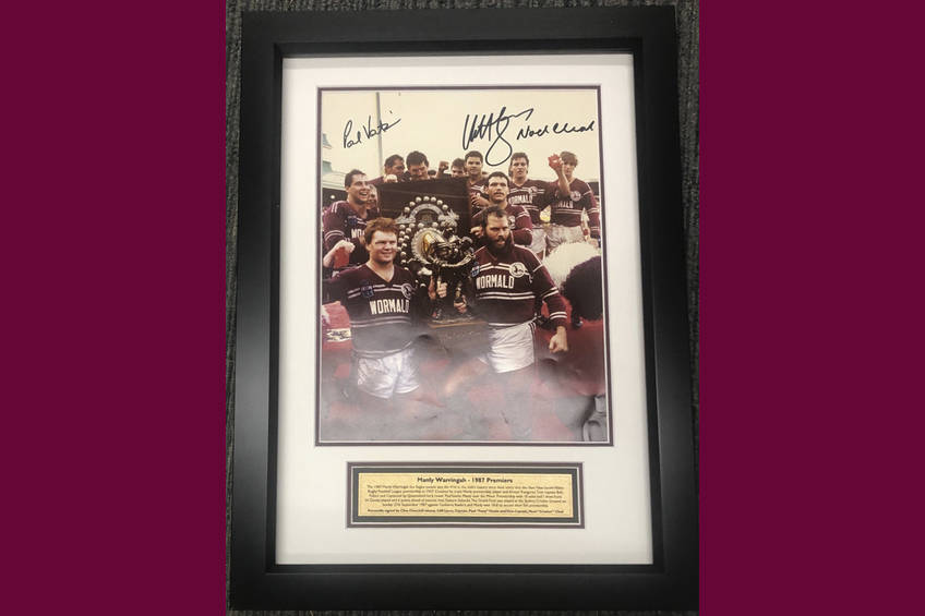 1987 Manly Celebration photo signed by Vautin, Lyons & Cleal0