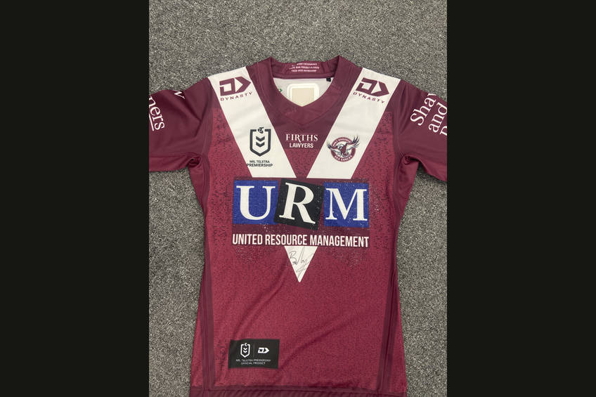 Brad Parker’s player-issued and personally signed Manly Warringah Sea Eagles 2020 Members Round Jersey0