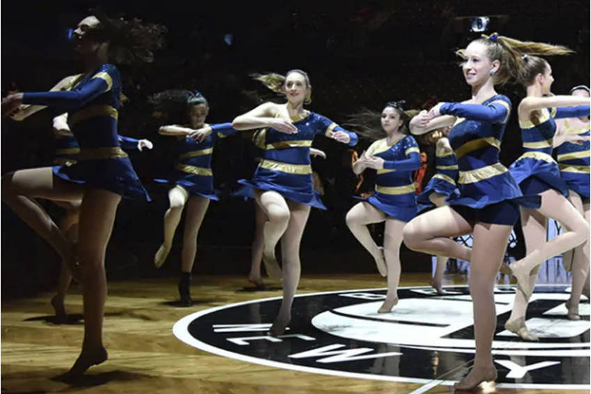 Brooklyn Nets perform on the court0