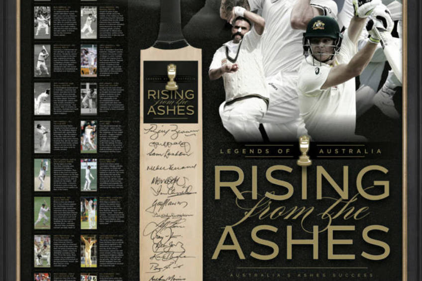 'RISING FROM THE ASHES' SIGNED BAT DISPLAY0