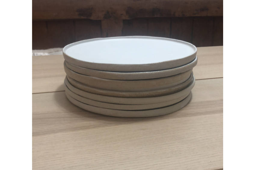 main1 hand made salad bowl and 8 plates0