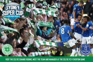 Celtic FC V Everton Game change room tour, meet the team and manager0