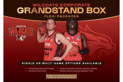 PERTH WILDCATS GRANDSTAND BOX – FLEXI CORPORATE PACKAGE