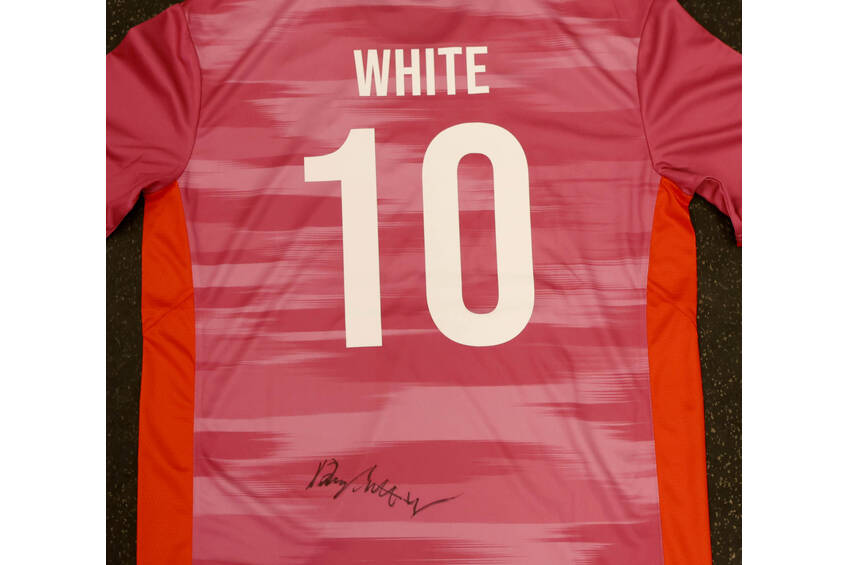 mainSigned Custom Designed New Balance Playing Shirt - Darcey White1