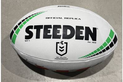 Steeden NRL Match Ball – Signed by Damien Cook & Stephen Crichton