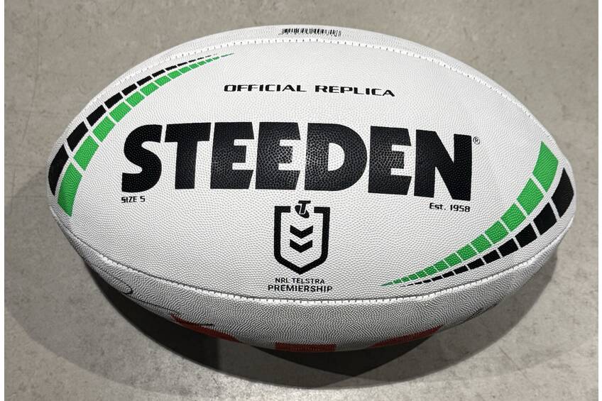 Steeden NRL Match Ball – Signed by Damien Cook & Stephen Crichton0
