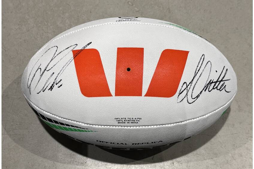 Steeden NRL Match Ball – Signed by Damien Cook & Stephen Crichton1