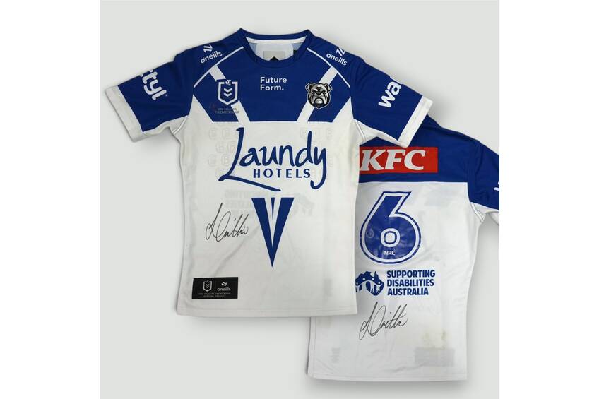 mainStephen Crichton (Captain) #6 Centre/Five-Eighth 2026 Bulldogs Match-Worn Jersey Signed by Stephen Crichton0