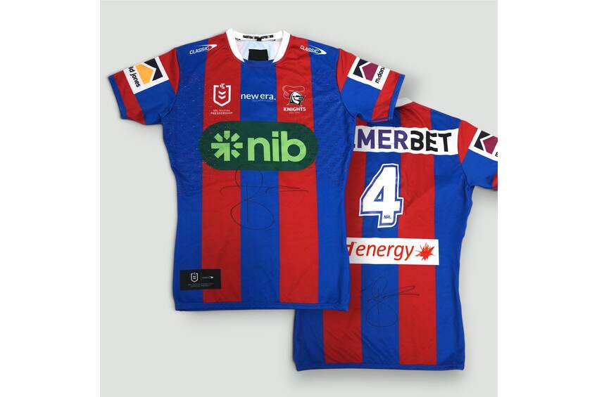 mainBradman Best #4 Centre 2026 Newcastle Knights Match-Worn Jersey Signed by Bradman Best0