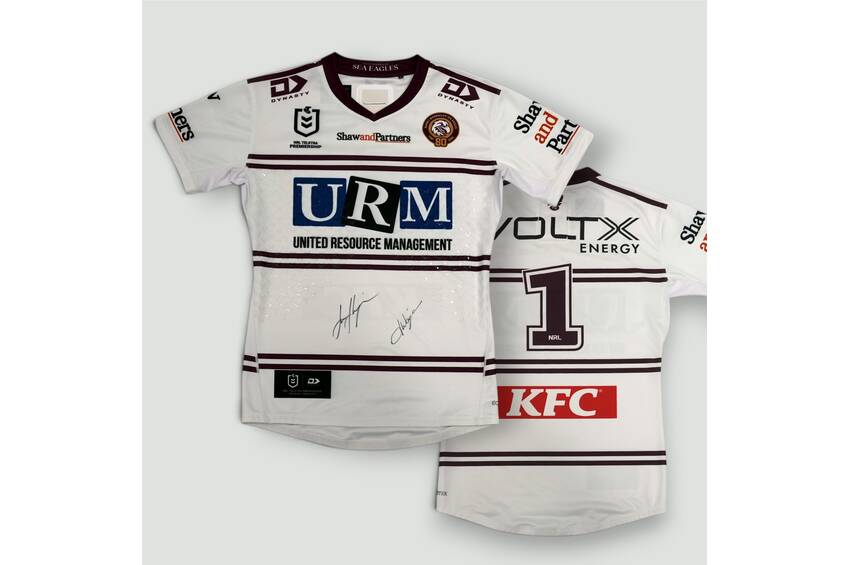 mainTom Trbojevic (Captain) #1 2026 Sea Eagles Match Worn Jersey Signed by Tom Trbojevic & Jake Trbojevic (Co-Captain)0