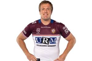 Tom Trbojevic (Captain) #1 2026 Sea Eagles Match Worn Jersey Signed by Tom Trbojevic & Jake Trbojevic (Co-Captain)2