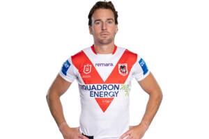Clint Gutherson (Captain)  2026 St George Illawarra Dragons Match Worn Jersey Signed by Clint Gutherson1