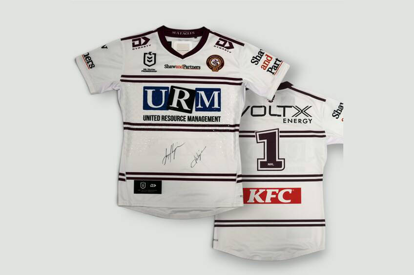 mainTom Trbojevic (Captain) #1 2026 Sea Eagles Match Worn Jersey Signed by Tom Trbojevic & Jake Trbojevic (Co-Captain)0