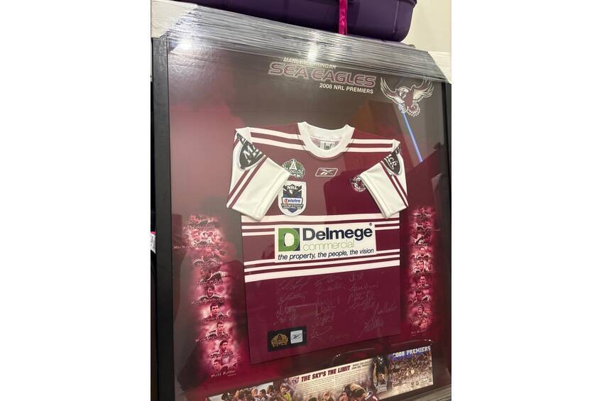 Manly-Warringah Sea Eagles 2008 NRL Premiers – Multi-Signed Framed Jersey - PAYMENT0